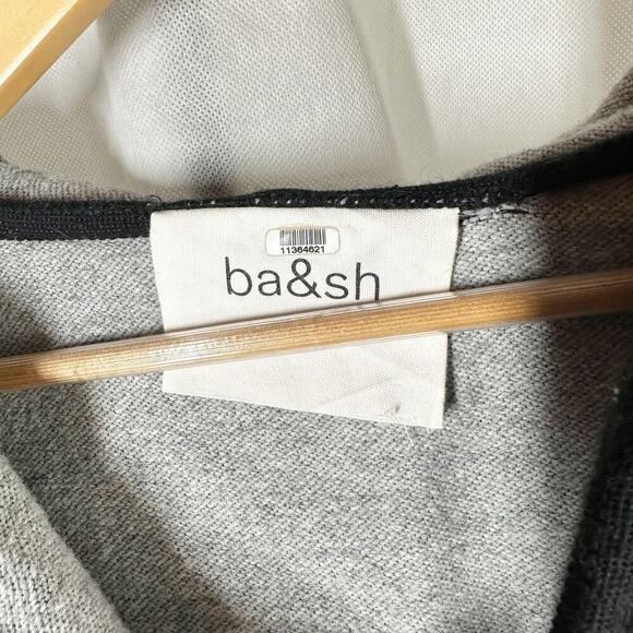 BA&SH Cape Colorblock Poncho Black Grey Lace Up Wool
Blend One Size Hooded - Picture 4 of 9